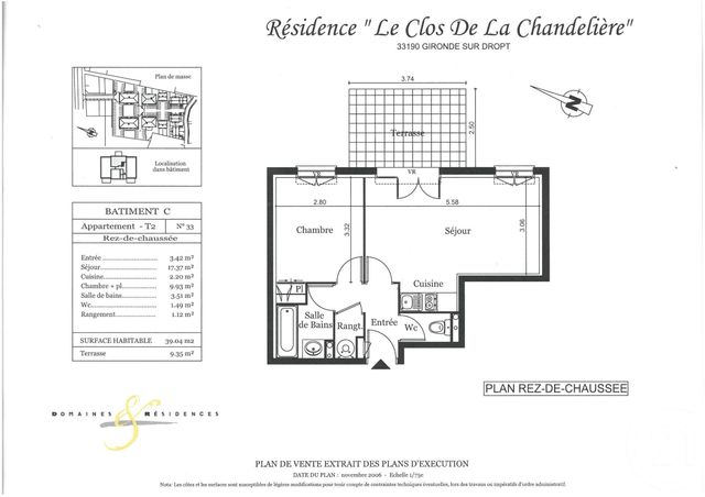 Afficher la photo en grand Appartement T2 à vendre - 2 pièces - 39.04 m2 - GIRONDE SUR DROPT - 33 - AQUITAINE - Century 21 Lgi Immo